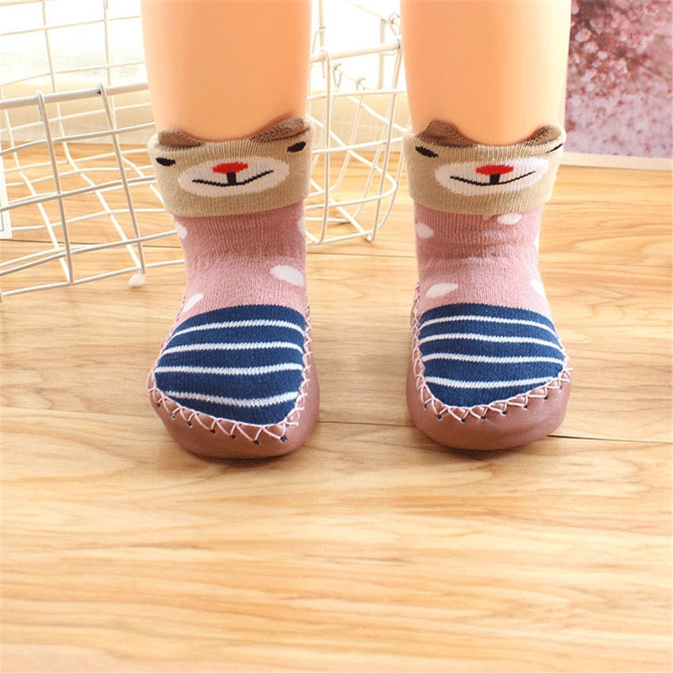 2023 New born Baby Socks With Rubber Soles Infant Baby Girls Boys Shoes Spring Autumn Baby Floor Socks Anti Slip Soft Sole Sock