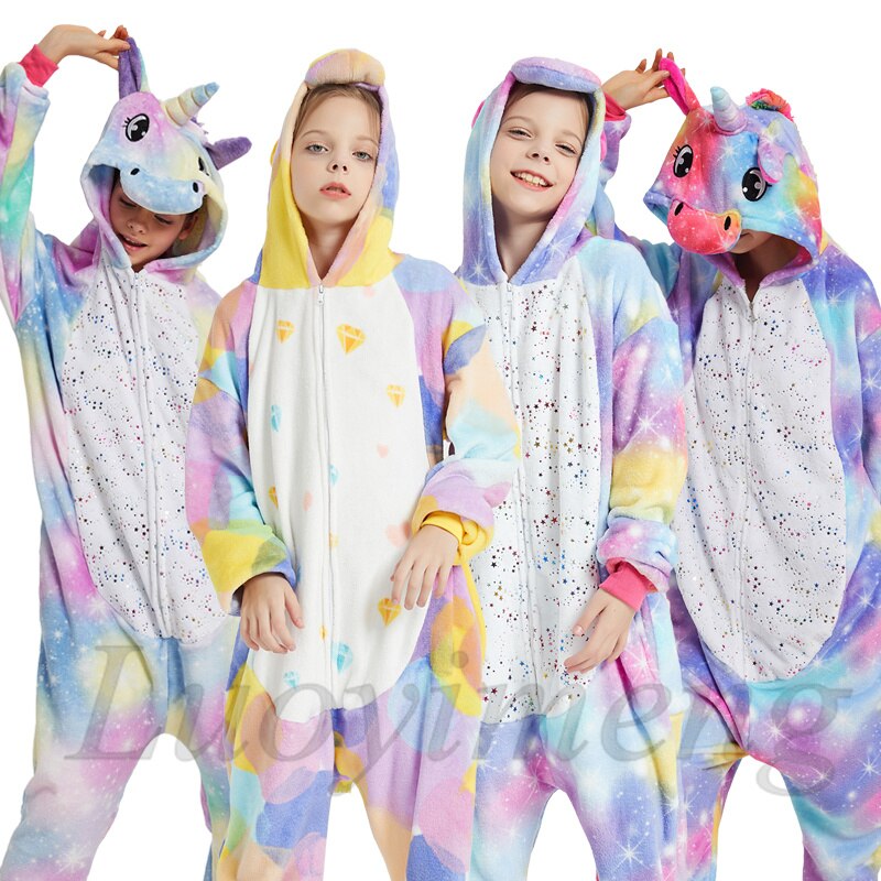 Kigurumi Unicorn Pajama Stitch Adult Animal Onesie Women Men Couple Pajamas Winter Pijamas Suit Panda Sleepwear Flannel Pyjamas