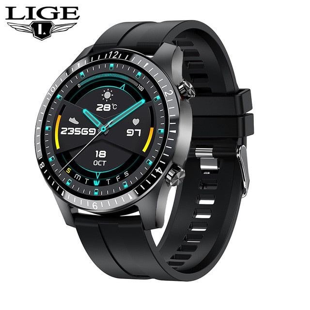 LIGE New Stainless Steel Digital Watch Men Sport Watches Electronic LED Male Wrist Watch For Men Clock Waterproof Bluetooth Hour