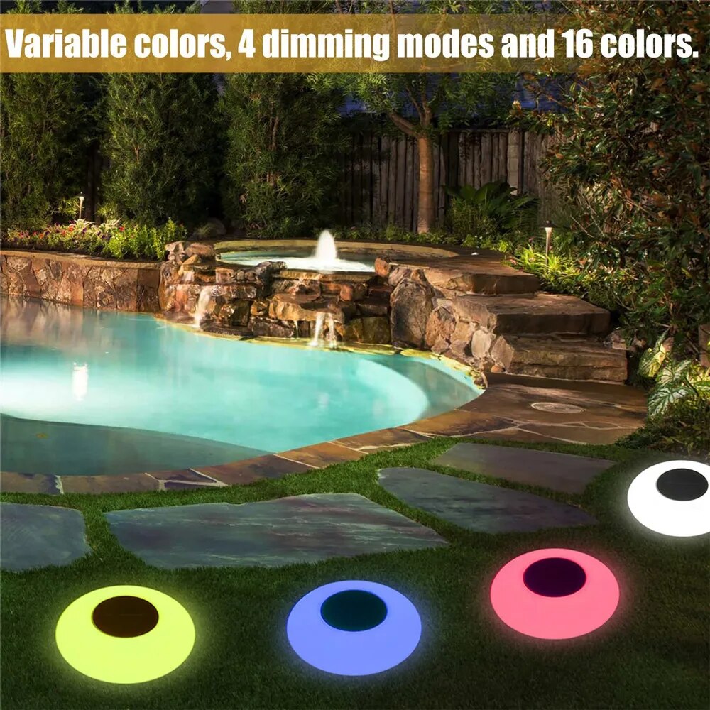 Solar Floating Swimming Pool LED Lights Outdoor Color Changing Garden Pond Night Lights Solar Water Drift Lamp Lawn Lamp