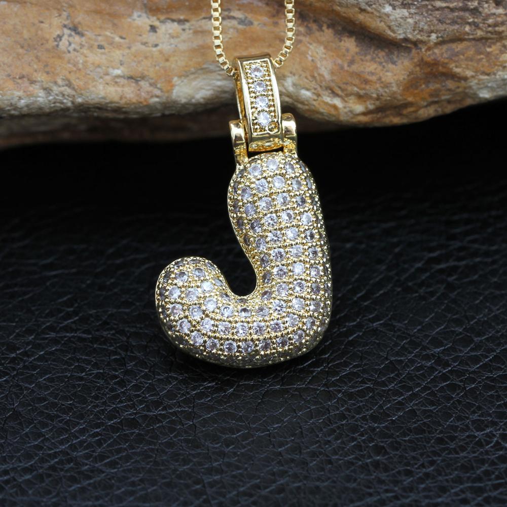 Fashion letters Necklace custom name bubble pendant charm for men and women cubic zircon hip hop jewelry gift