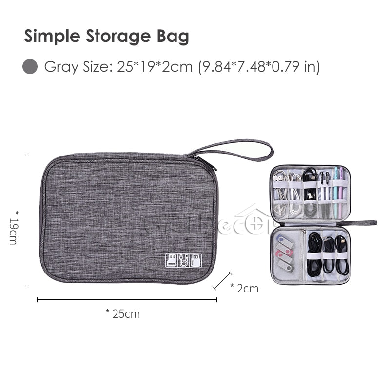 Portable Electronic Gadgets Storage Bags Charger Data Cable Organizer Bag Carrying Mobile Power Waterproof Hanging Organizers