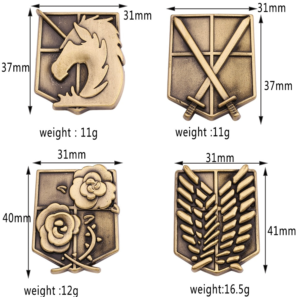 Japan Anime Jewelry Vintage Attack On Titan Pins Brooch Legions Badge Unicorn Lapel Pin Brooches For Fans Collection