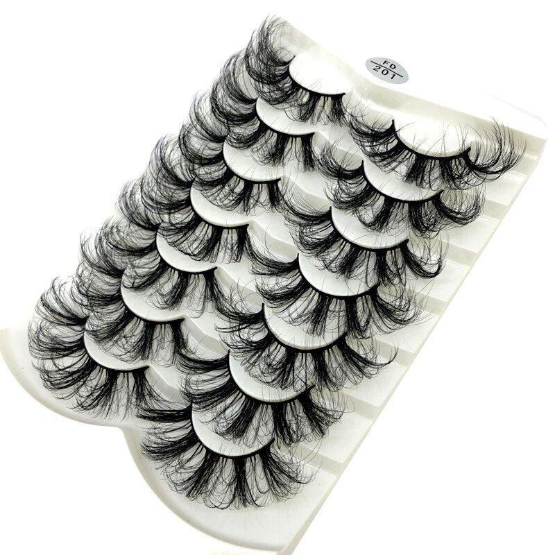 HBZGTLAD New 7/8 pairs 15-25mm natural 3D false eyelashes fake lashes makeup kit Mink Lashes extension mink eyelashes maquiagem