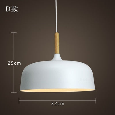 Modern Hanging Ceiling Lamps Wood Aluminium E27 Pendant Lights, Dining Room Table Bedside Kitchen Decoration Lighting