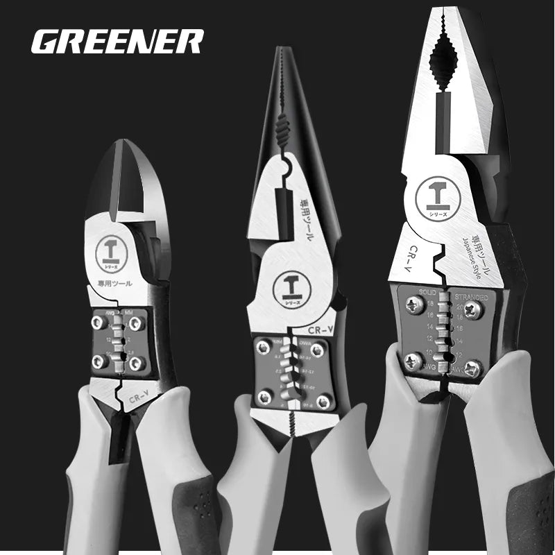 Greenery Needle Nose Pliers Hardware Tools Universal Wire Cutters Electrician Multifunctional Universal Diagonal Pliers