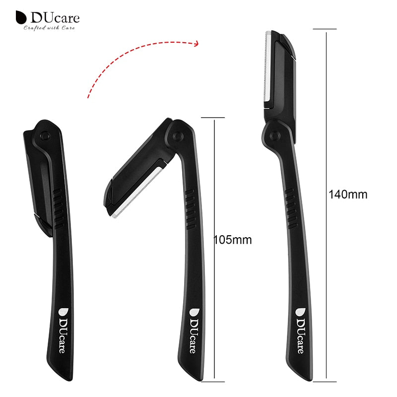 DUcare 5PCS Eyebrow Trimmer Eyebrow Razor Kit Eyebrow Scissors Eyebrow Comb Razor for Face Tweezers Eyelash Eyelash Brush