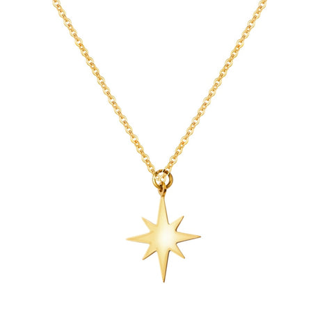 316 L Stainless Steel Necklace For Women Gold Plated Star Pendant Clavicle Necklaces Fahion Jewelry Valentine&#39;s Day Gift