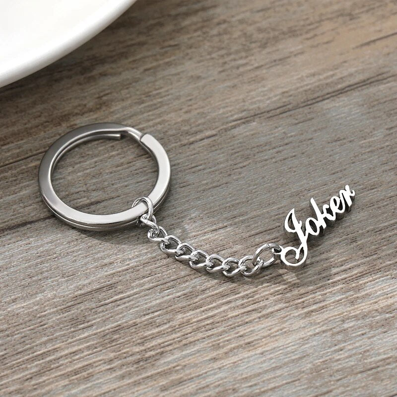 Custom Engraved Keychain For Women Men Name Stainless Steel Personalized Jewerly Gift Customized Anti-lost Keyring Key Chain