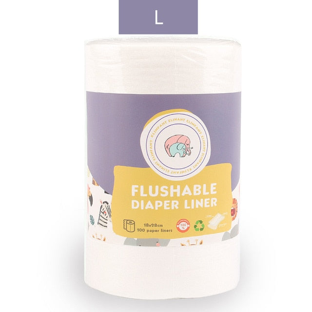 Elinfant 1 roll disposable bamboo flushable baby diaper nappy liner Biodegradable bamboo liner free shipping#SMT007#