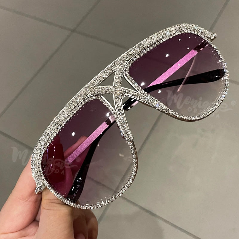 Sunglasses Women 2022 Rhinestone Oversized Sun Glasses Men Luxury Designer Eyeglasses Oculos De Sol Feminino