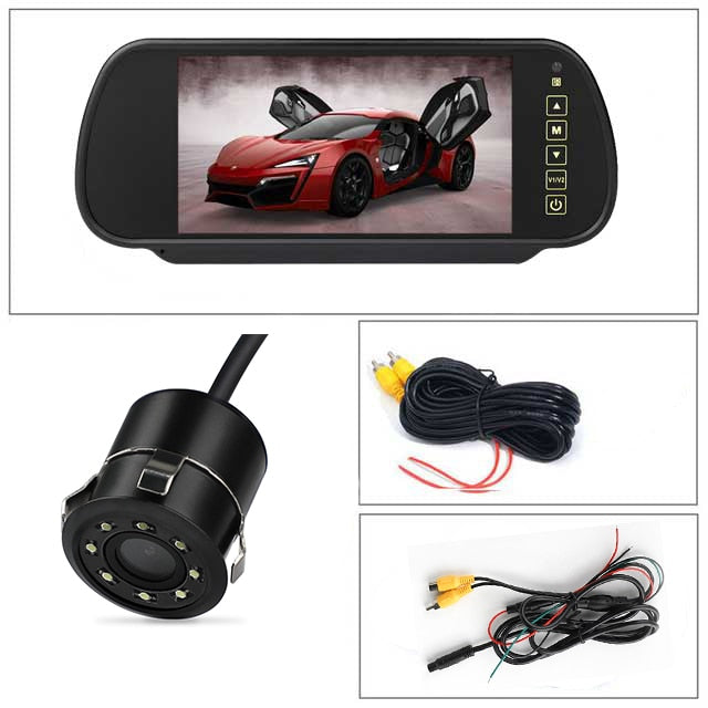 Reverse Parking System 7 inch TFT LCD Screen Car Monitor Rearview Backup Mirror with Night Vision Rearview Camera