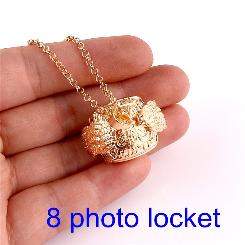 Magic 4 Photo Pendant Necklace For Women Men Memory Floating Locket Necklace Angel Wings Fashion Album Box Necklaces No photos