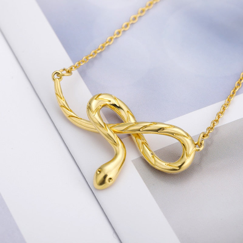 Snake Necklace for Women Stainless Steel Gold  Color Snake Pendant Necklace Choker Jewellery Collier Best Friend Gift