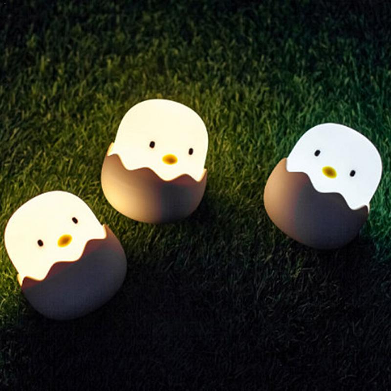 Silicone Chicken Egg Touch Sensor LED Night Light Child Baby Kids USB Charge Romantic Atmosphere Night Lamp