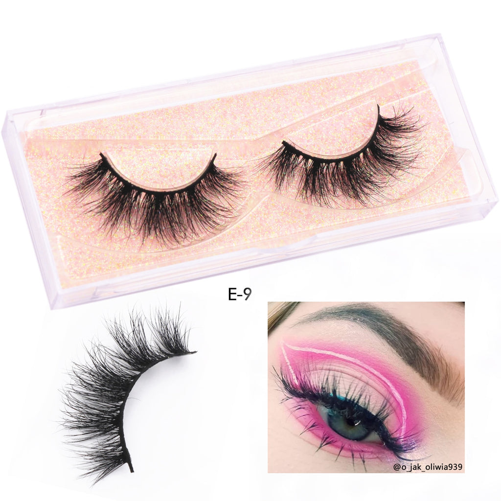 Mink Eyelashes Natural Long 3D Mink Lashes Cruelty Free Handmade Fake Lashes Makeup False Eyelash Short Soft Reusable Lashes A03