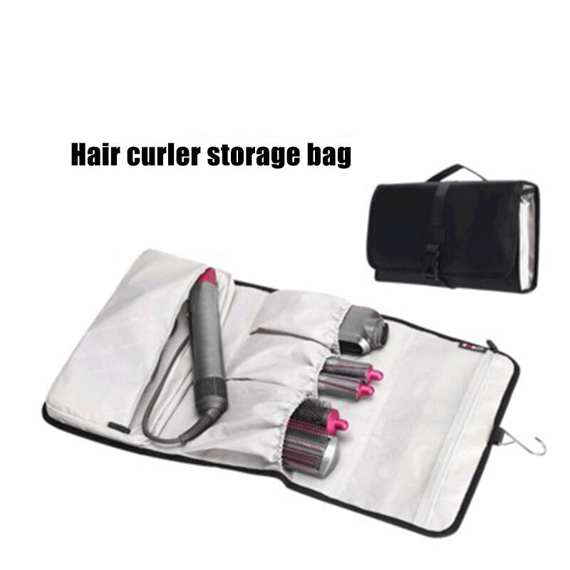 Storage Bag Compatible for Dayson Airwrap Styler Accessories Holder Multiple Pouches with Hook Hanger Hair Dryer Case Portable