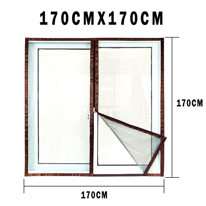 Insect Window Screen Zipper Opening and Closing Self-Adhesive Mosquito-Proof Net Indoor Fly Curtain Mesh Invisible Customizable