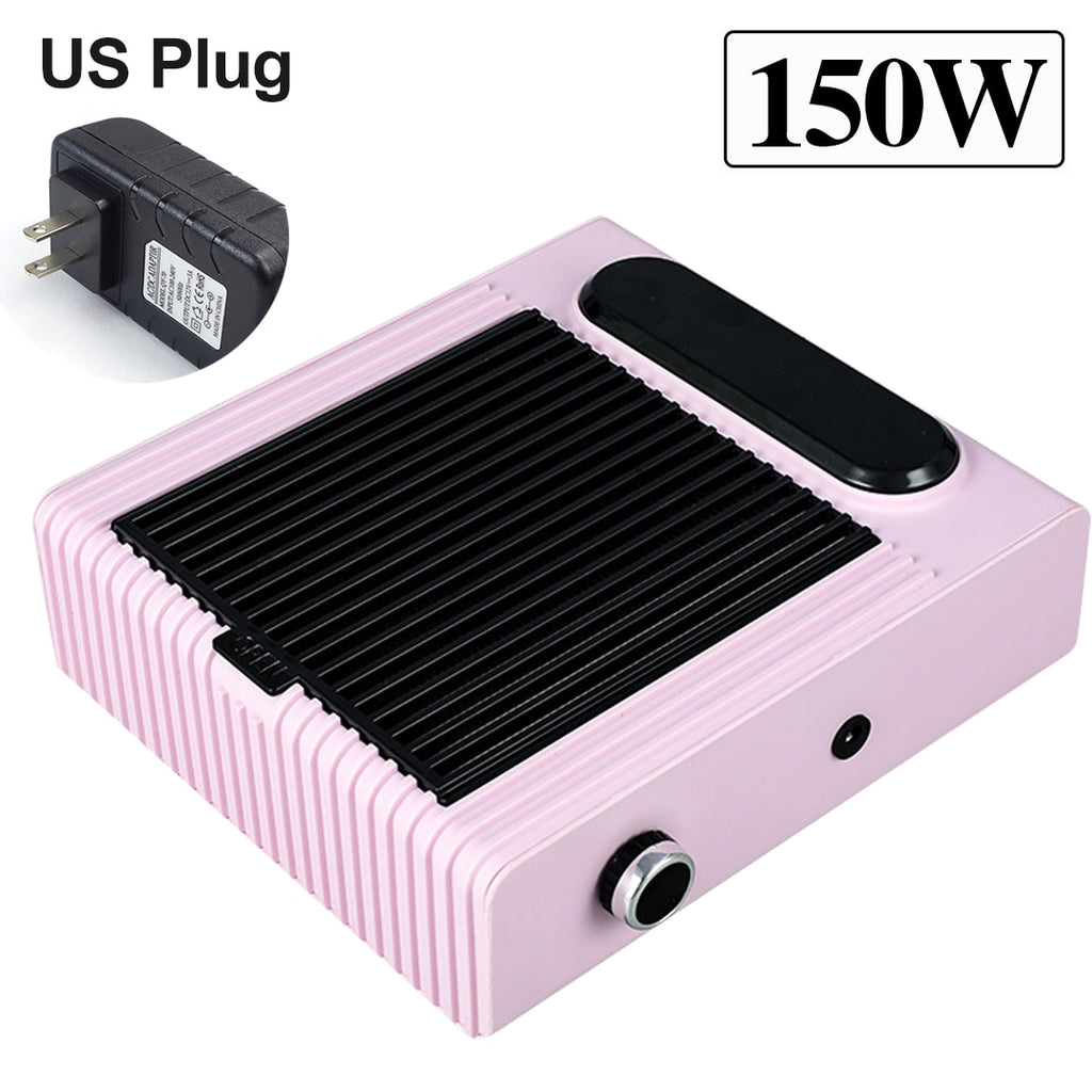 150W Powerful Nail Dust Collector For Manicure Nail Vacuum Cleaner With Fitter Nail Dust Fan For Manicure Salon Equipment