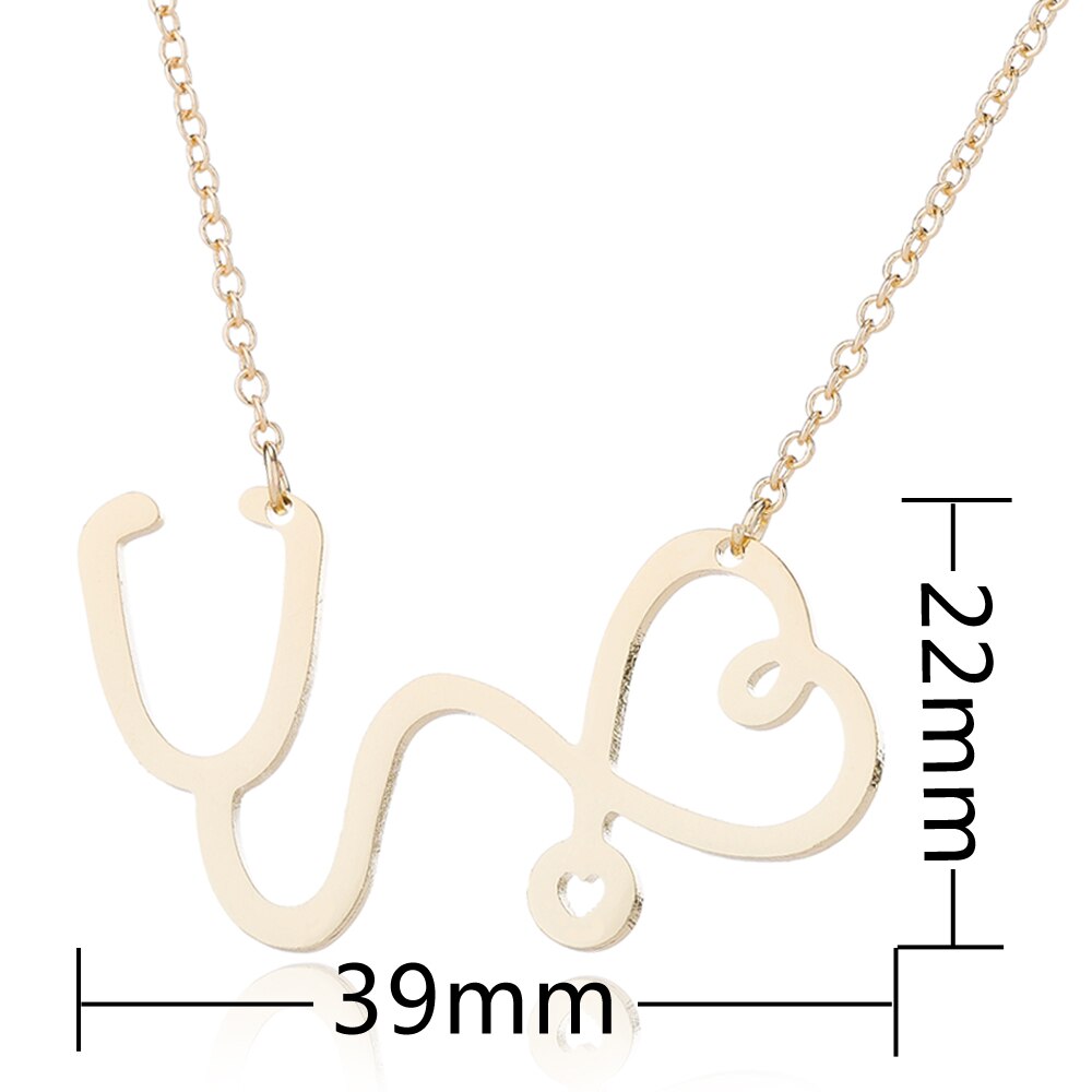 Minimalist Medical Equipment Nurse Heart Stethoscope Necklace Nursing Jewelry Medicine Graduation Gifts student Bijoux 2023