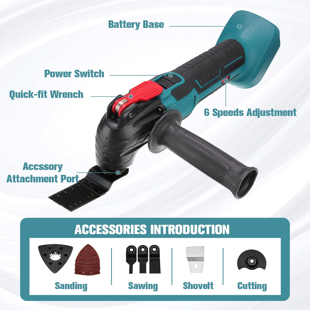 Cordless Oscillating Tool Renovator Electric Trimmer Multi-Tools Shovel Cutting Machine Home Decoration for Makita 18V Battery