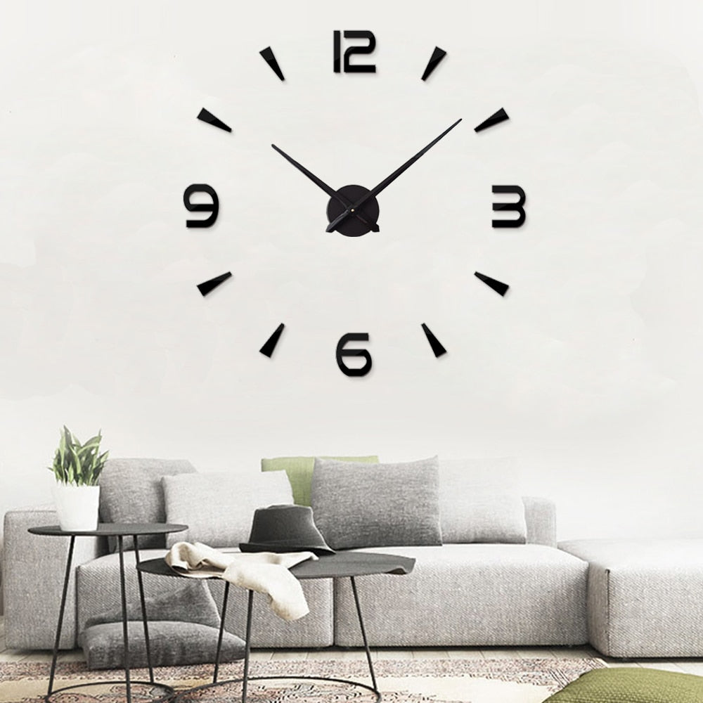 Oversized Wall Clocks Home Letter Decor Decorative Kitchen Clocks Acrylic Mirror Stickers Large Wall Clock Quartz 3D.