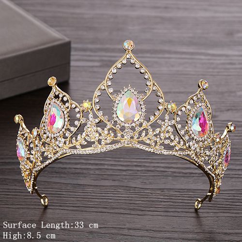 Rhinestone Crystal Tiara Crown Wedding Hair Accessories Bridal Tiara Hair Crown Wedding Hair Jewelry Crystal Tiara Golden Diadem