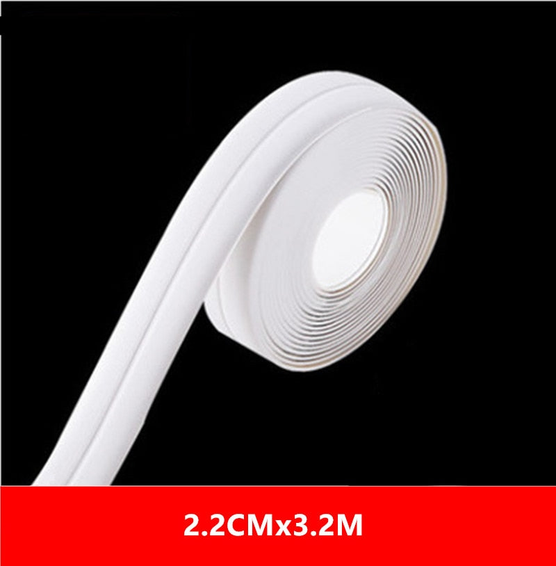 3.2M Kitchen Sink Waterproof Sticker Anti-mold Sealing Strip Tape Wall Bathroom Countertop Toilet Gap Self-adhesive Seam Sticker