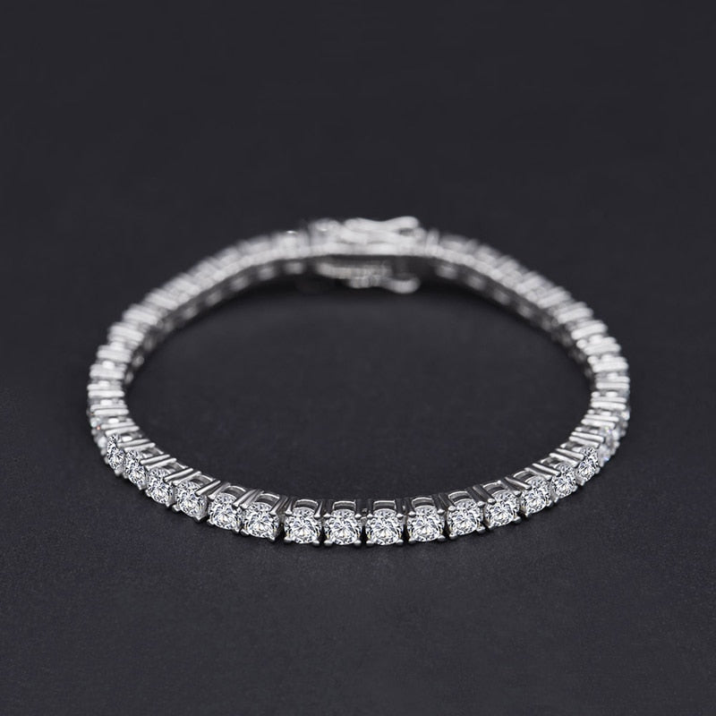 Oevas Sterling Silber 3mm erstellt Diamant Edelstein Armreif Charme Hochzeit Tennis Armband edlen Schmuck Großhandel Drops hip