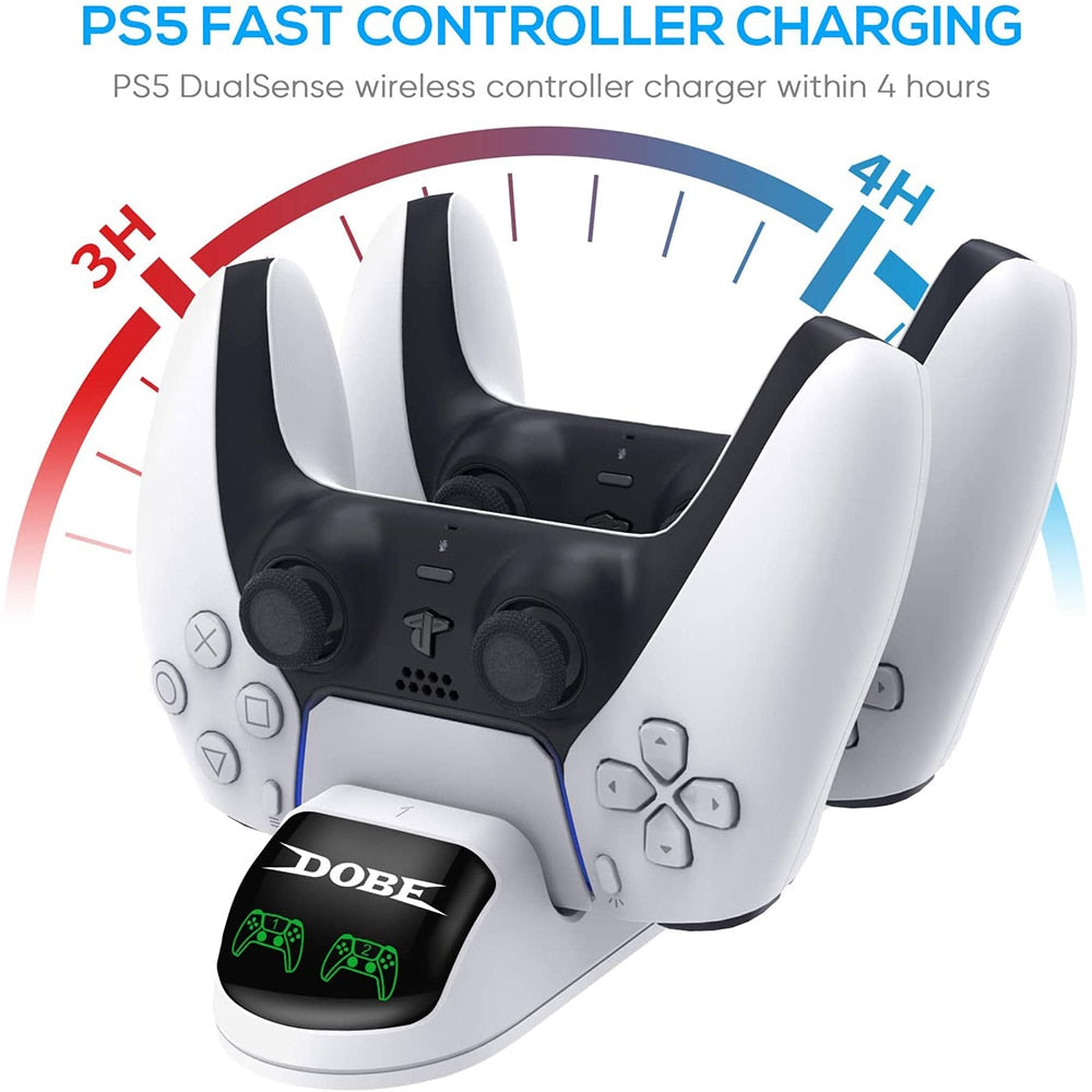 Charger for PS5 DualSense Controller Auarte Charging Station for PS5  Playstation 5 Wireless Controllers Dual USB Fast Charger