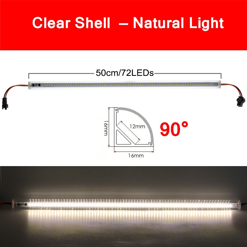 220V LED Cabinet Light V-Type Wall Corner Tube Lamp White Natural/Warm White LED Bar Wardrobe Kitchen Lighting with Switch