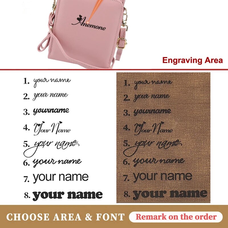Women Fashion Large-capacity Zipper Mobile Phone Bag Female Leather Purses Card Holder Gift Custom Name Photo Engraving Wallet