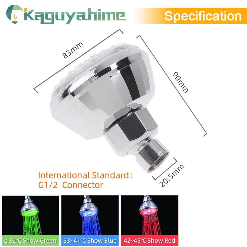 Kaguyahime LED Faucet Illuminated Color Faucet Nozzle For Bathroom Faucet Hose Hand Shower  Sensor Kitchen Head Stainless Steel