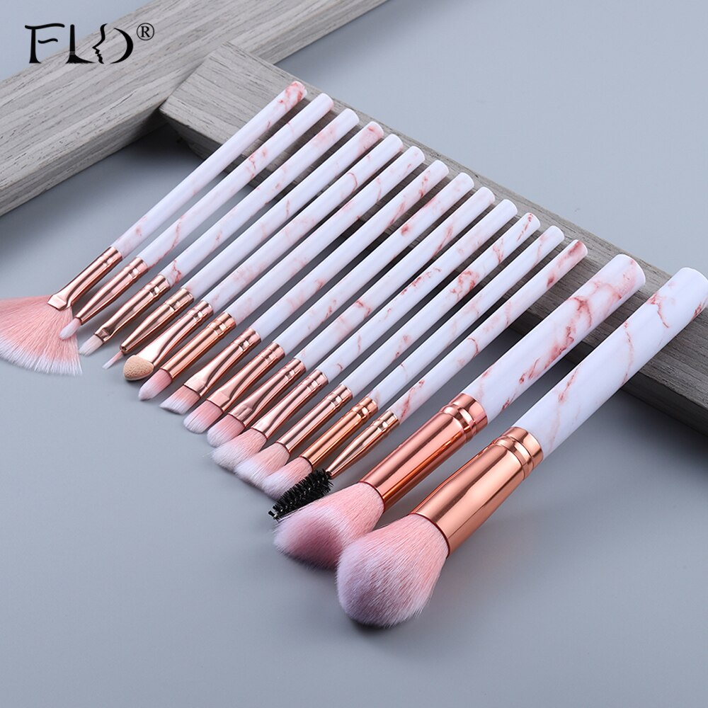 FLD 5-15Pcs Makeup Brushes Tool Cosmetic Set Beauty Powder Foundation Eye Shadow Eyebrow Fan Blush Blending Make Up Brush Kit