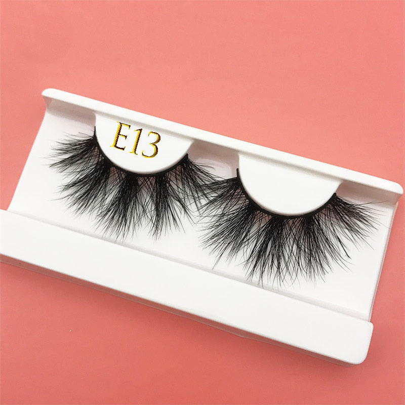 3D MIKIWI real mink lash 25mm E01 extra length and fluffy luxury mink eyelashes natural thick Eye lashes wispy makeup extention