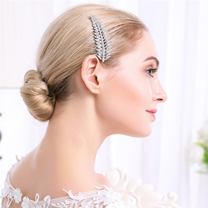 Fashion Wedding Crystal Barrette Pearl Hair Combs Ornament Bridal Hairpins Handmade  Accessories Jewelry For Bride