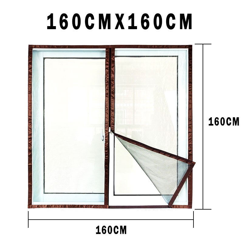 Insect Window Screen Zipper Opening and Closing Self-Adhesive Mosquito-Proof Net Indoor Fly Curtain Mesh Invisible Customizable