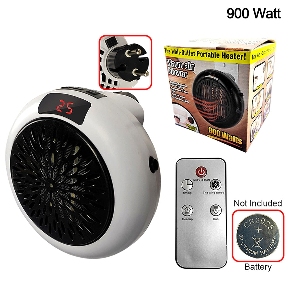 500W Electric Fan Heater For Home Desktop Room Heating Household Wall Heater Portable Heater Stove Radiator Hand Warmer Machine