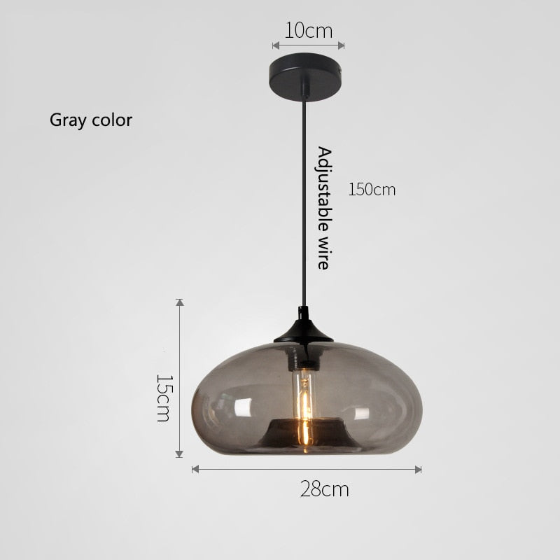 Simple Modern Colorful Hanging Lamp Loft E27 Pendant Lamp Decor for Kitchen Restaurant Room Glass Light Fixtures