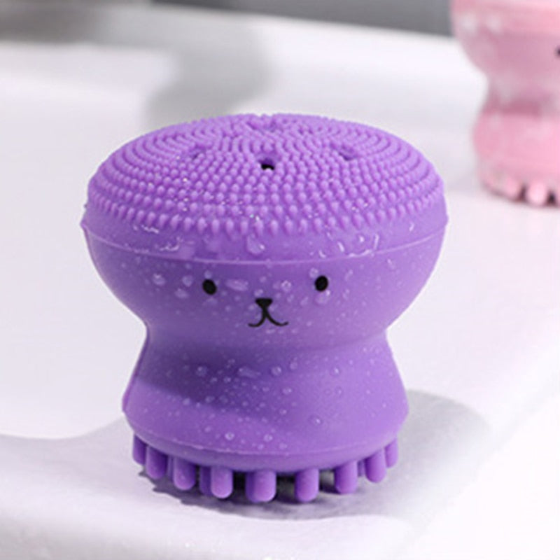 Facial Cleansing Brushes Silicone Cute Octopus Facial Cleanser Pore Cleanser Exfoliator Face Scrub Washing Brush Skin Care Tools