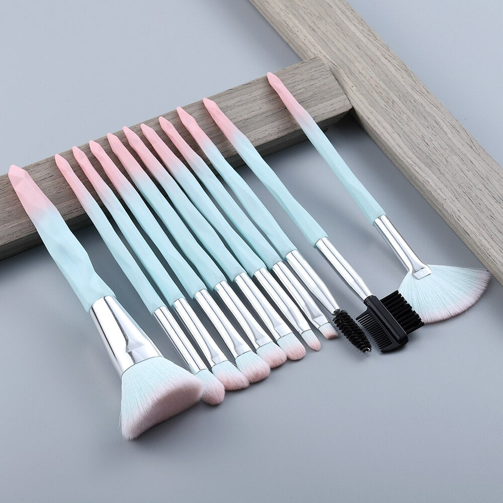 FLD 13/5 pcs Blue Makeup Brushes Set Face Eye Lip Eyeshadow Eyebrow Comb Eyelash Spoolies Foundation Powder Brush Tools Cosmetic