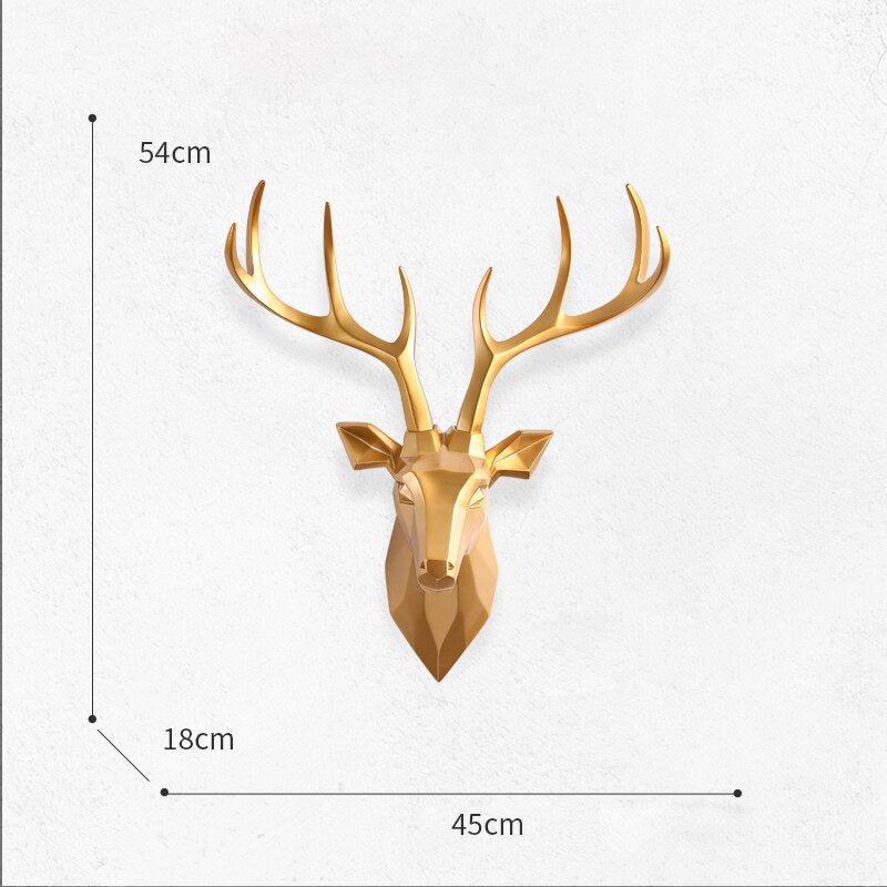 17*21 Inch Wall Hanging Decor,3D Deer Head Sculpture,Animal Stag Statue,Home Living Room Bedroom Wall Decoration Accessories