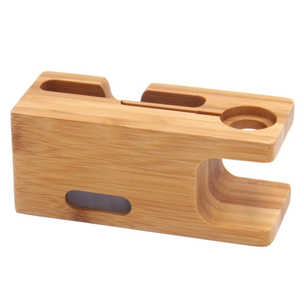 Wooden Charging Dock Station for Mobile Phone Holder Stand Bamboo Charger Stand Base For Apple Watch and For iphone