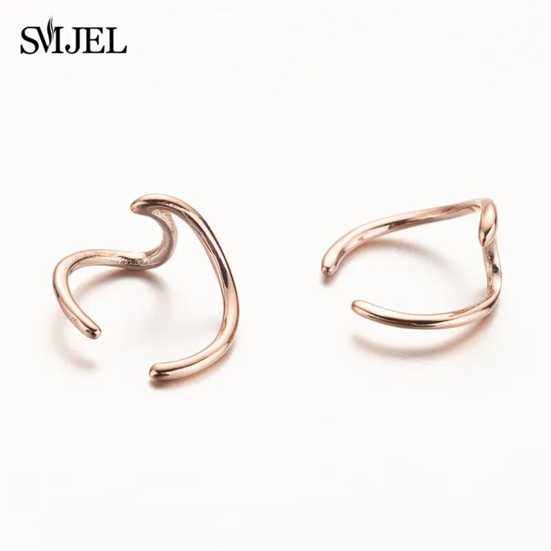 SMJEL Bohemian Vintage Earrings Jewelry Leaf Geometric Round Stud Earrings for Women Simple Bar Leaf Earing Ear Climber Girls