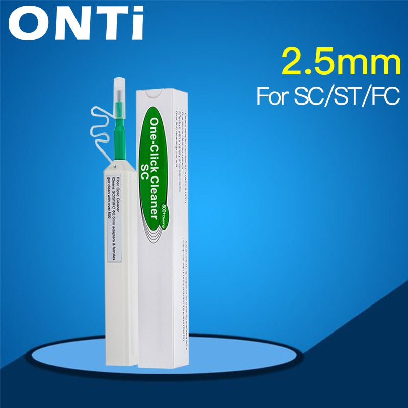 ONTi One-Click Cleaner Optical Fiber Cleaner Pen Cleans 2.5mm SC FC ST and 1.25mm LC MU Connector Over 800 Times