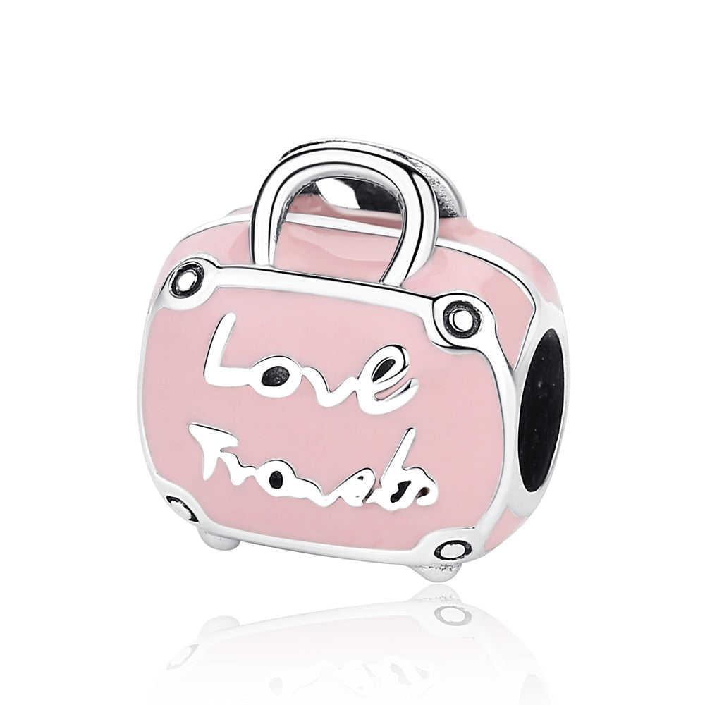 Original 925 Sterling Silver Charm Bead Travel London Bus Camera Suitcase Paris Charms Fit Pandora Bracelets Women Diy Jewelry