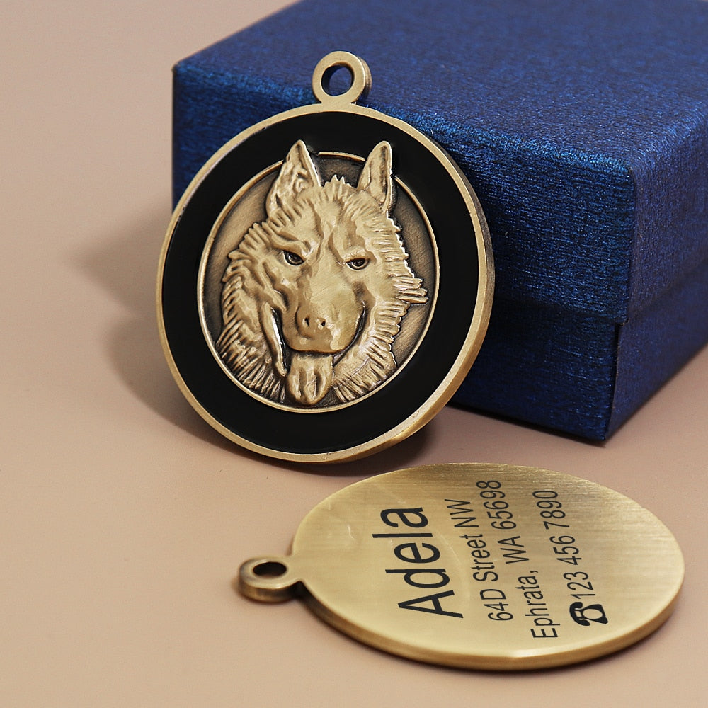 Customized Dog ID Tag Personalized Dogs Cats Tags Nameplate Anti-lost Name Plates Free Engraving Pet Pendant With Gift Box