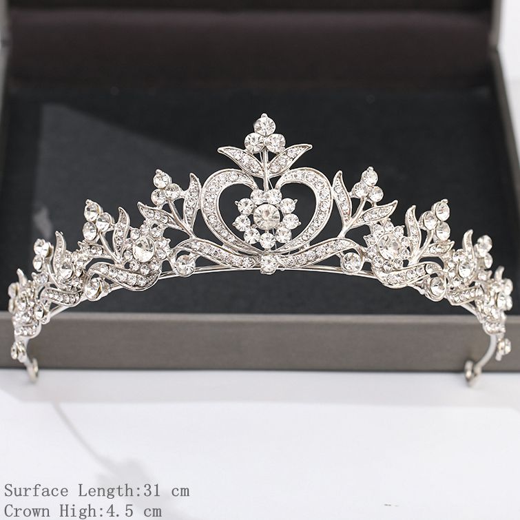 Silver Color Crown and Tiara Hair Accessories For Women Wedding Accessories Crown For Bridal Crystal Rhinestone Diadema Tiara