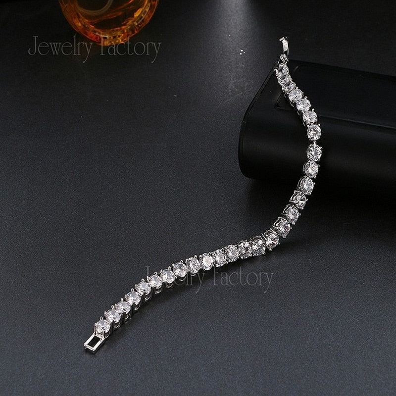 Emmaya Wedding Bracelet Zircon Jewelry High Quality AAA Round 0.5 Carat Created   Tennis Charm Decoration