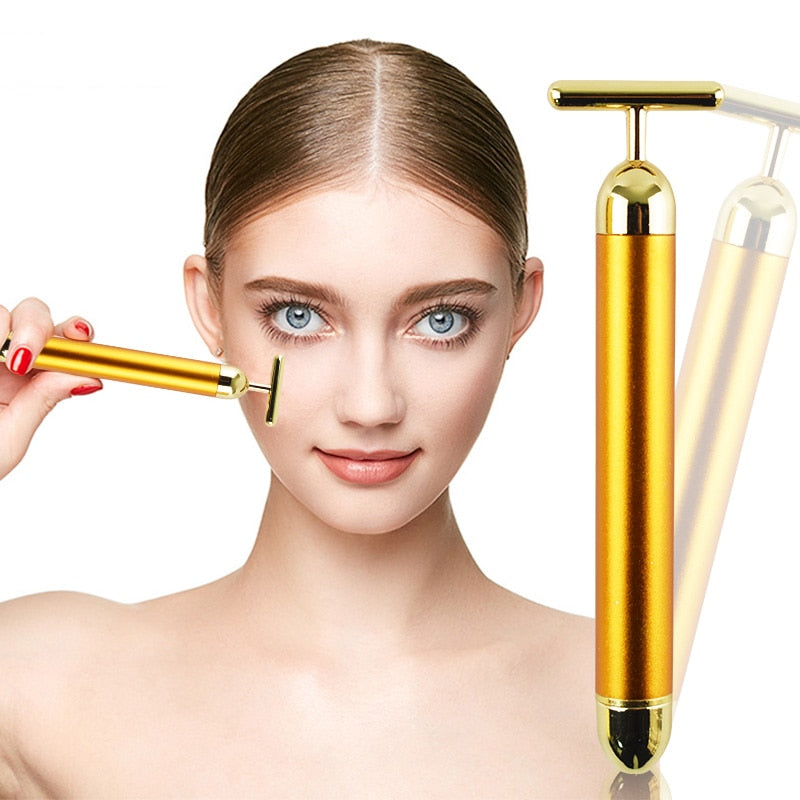 Technology From Japan 24K Beauty Bar Golden Energy Face Massager Tool Beauty Health Vibration Skin Care Face Lift Devices